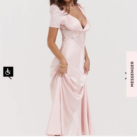 House of CB Pink Lace Detail Dress - Picture 3 of 7